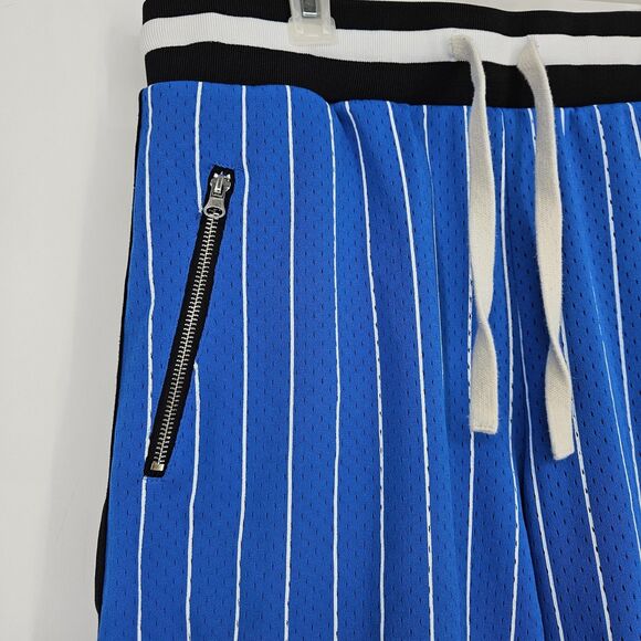Bascom Projects‎ Shorts Mens Large 1993 XXV Basketball White Blue Pin Stripe - Picture 2 of 13